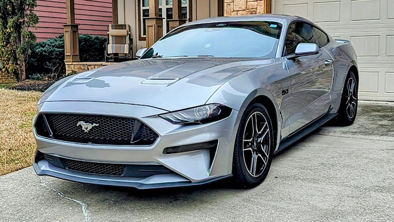 Jeremy's 2022 Ford Mustang GT Premium - Blacking out - Driver's side, front 3/4
